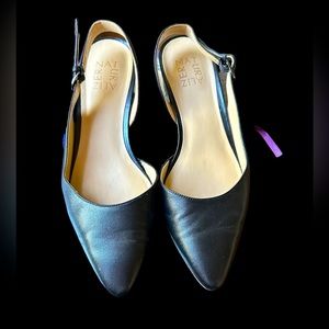 Naturalizer Black Leather Slingback Low Heels